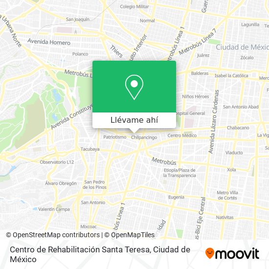 Mapa de Centro de Rehabilitación Santa Teresa