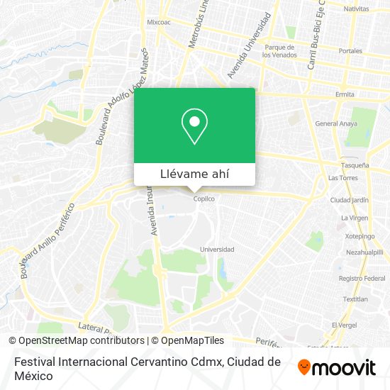 Mapa de Festival Internacional Cervantino Cdmx