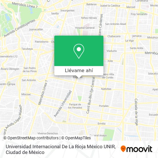 Mapa de Universidad Internacional De La Rioja México UNIR