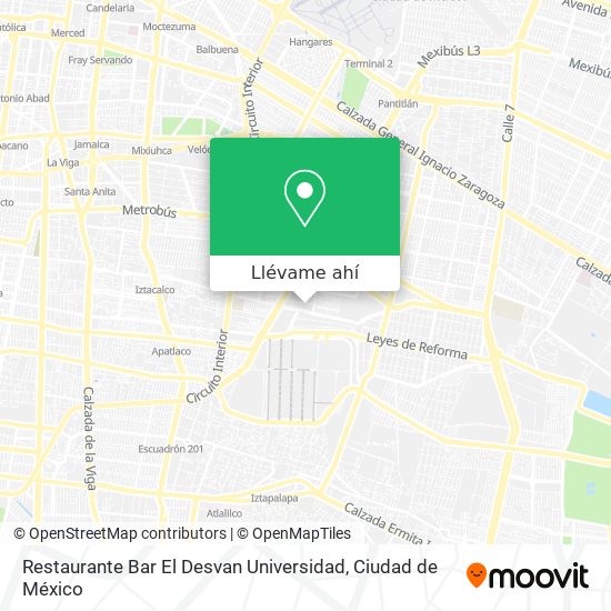 Mapa de Restaurante Bar El Desvan Universidad