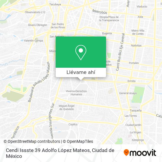 Mapa de Cendi Issste 39 Adolfo López Mateos