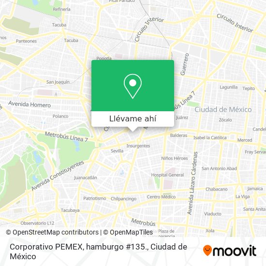 Mapa de Corporativo PEMEX, hamburgo #135.