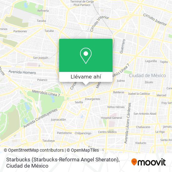 Mapa de Starbucks (Starbucks-Reforma Angel Sheraton)