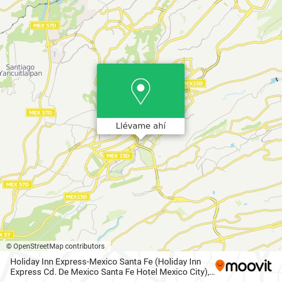Mapa de Holiday Inn Express-Mexico Santa Fe (Holiday Inn Express Cd. De Mexico Santa Fe Hotel Mexico City)