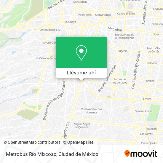 Mapa de Metrobus Río Mixcoac