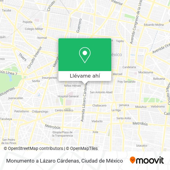Mapa de Monumento a Lázaro Cárdenas