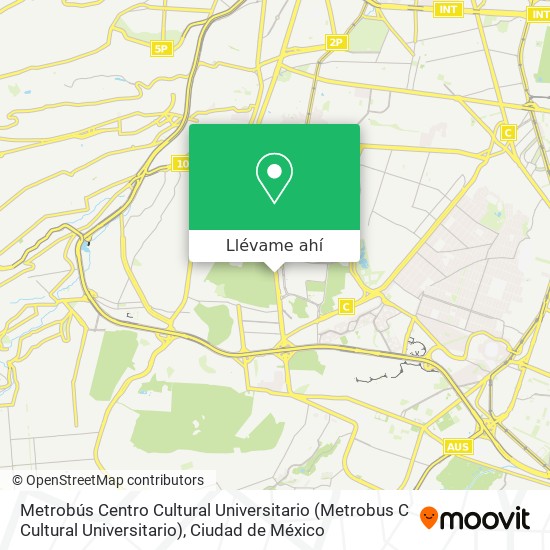 Mapa de Metrobús Centro Cultural Universitario (Metrobus C Cultural Universitario)