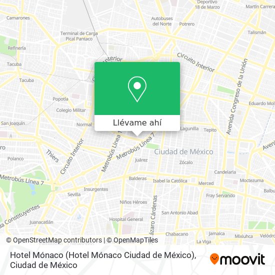 Mapa de Hotel Mónaco (Hotel Mónaco Ciudad de México)