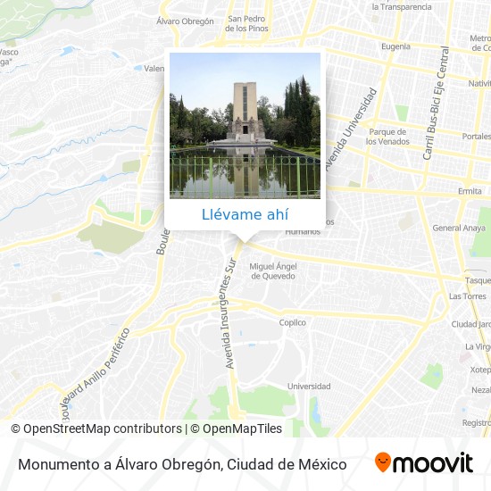 Mapa de Monumento a Álvaro Obregón