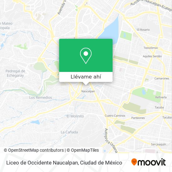 Mapa de Liceo de Occidente Naucalpan