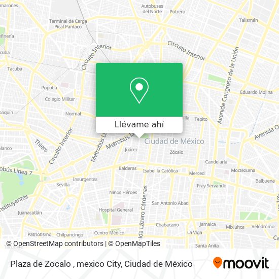 Mapa de Plaza de Zocalo , mexico City