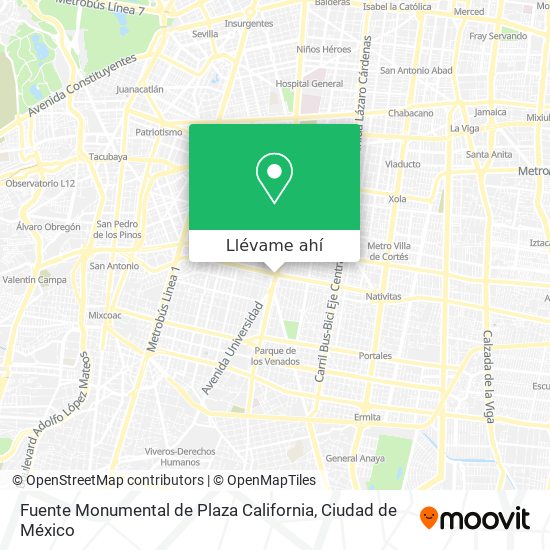 Mapa de Fuente Monumental de Plaza California