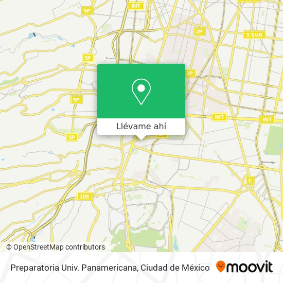 Mapa de Preparatoria Univ. Panamericana