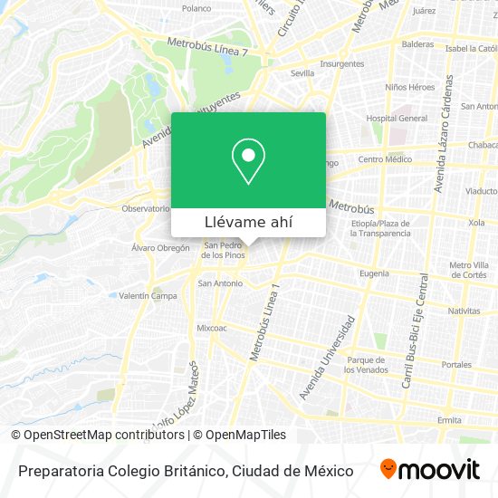 Mapa de Preparatoria Colegio Británico