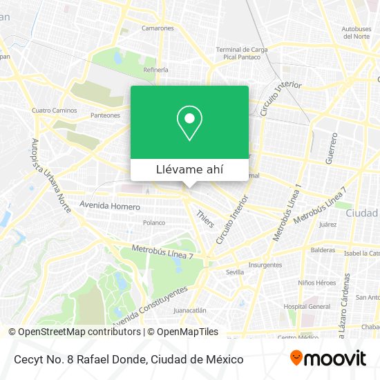 Mapa de Cecyt No. 8 Rafael Donde