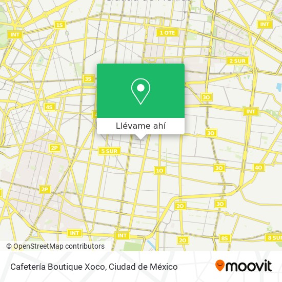 Mapa de Cafetería Boutique Xoco