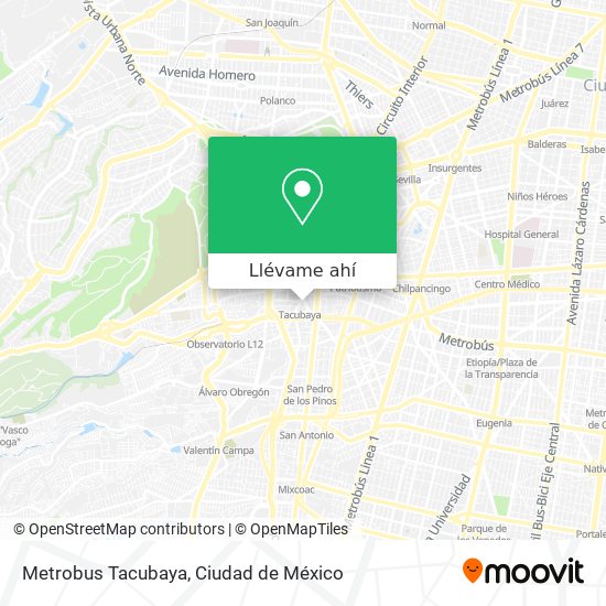 Mapa de Metrobus Tacubaya