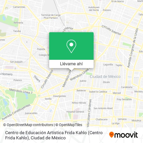 Mapa de Centro de Educación Artística Frida Kahlo (Centro Frida Kahlo)