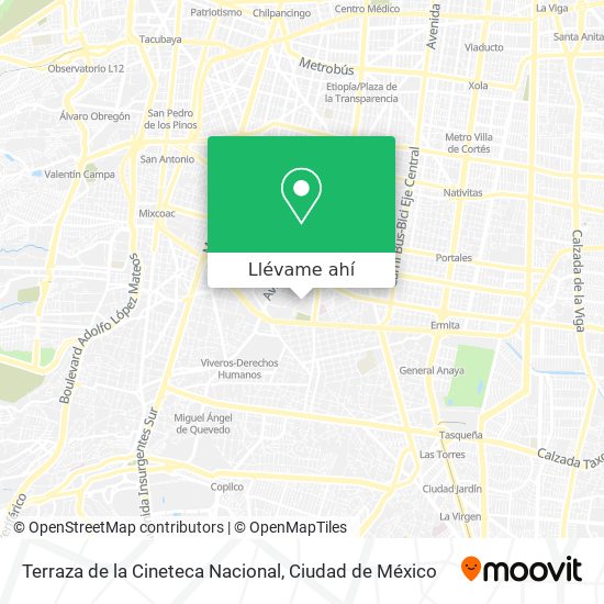 Mapa de Terraza de la Cineteca Nacional