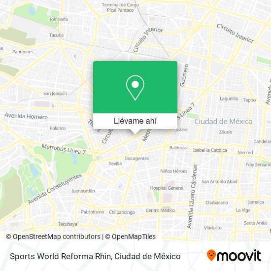 Mapa de Sports World Reforma Rhin