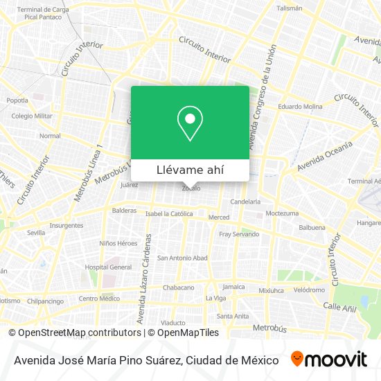 Mapa de Avenida José María Pino Suárez