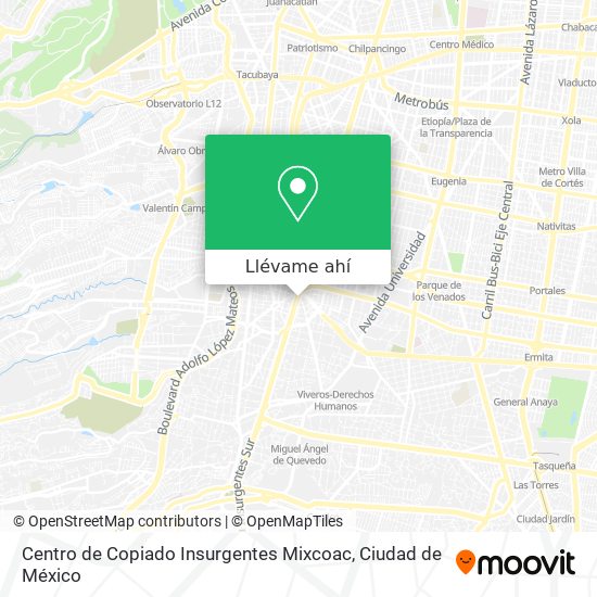 Mapa de Centro de Copiado Insurgentes Mixcoac