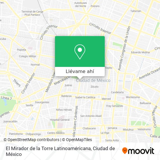 Mapa de El Mirador de la Torre Latinoaméricana