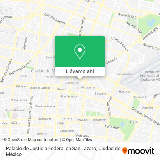 Mapa de Palacio de Justicia Federal en San Lázaro