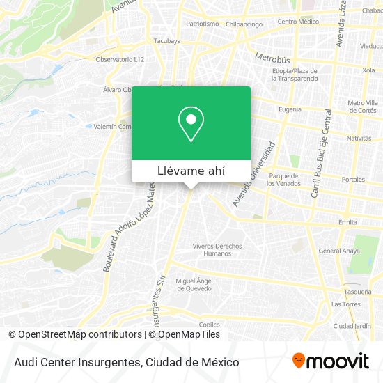 Mapa de Audi Center Insurgentes