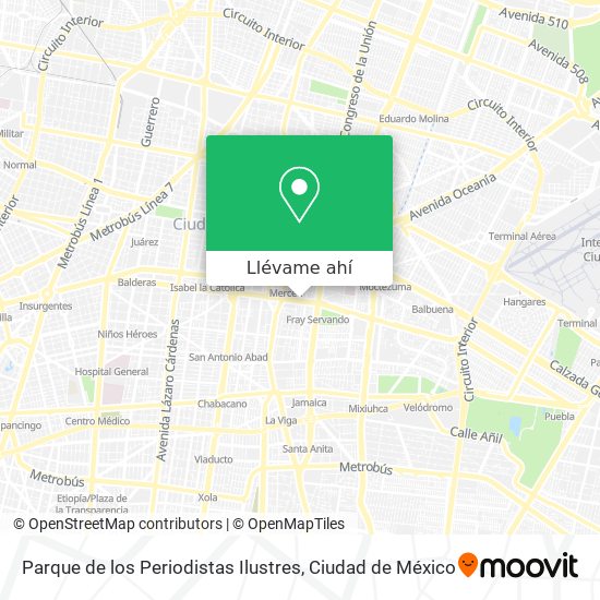 Mapa de Parque de los Periodistas Ilustres