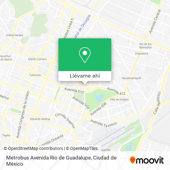 Mapa de Metrobus Avenida Río de Guadalupe
