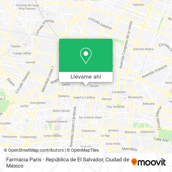 Mapa de Farmacia Paris - República de El Salvador