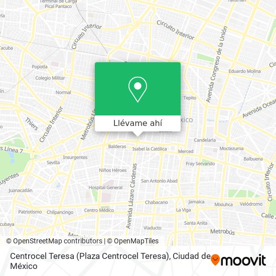 Mapa de Centrocel Teresa (Plaza Centrocel Teresa)