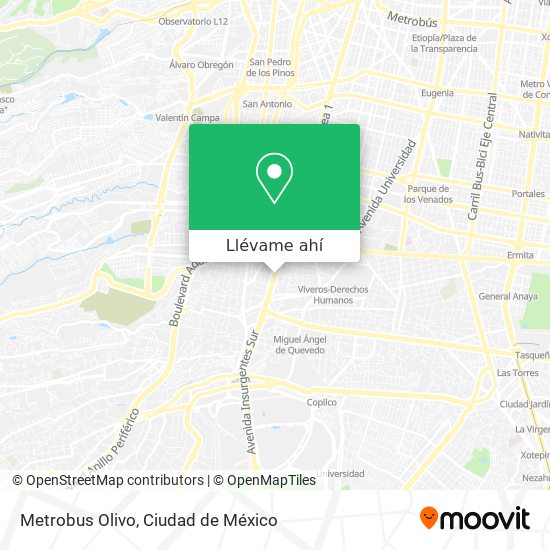 Mapa de Metrobus Olivo