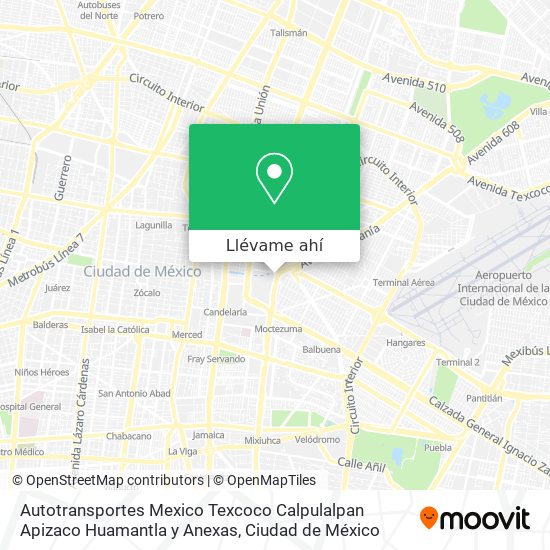 Mapa de Autotransportes Mexico Texcoco Calpulalpan Apizaco Huamantla y Anexas