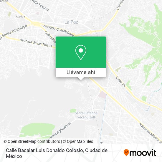 Mapa de Calle Bacalar Luis Donaldo Colosio