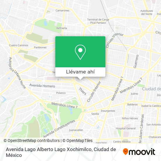Mapa de Avenida Lago Alberto Lago Xochimilco