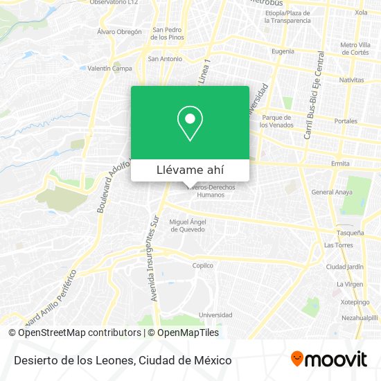 Cómo llegar a Desierto de los Leones en Alvaro Obregón en Autobús o Metro?