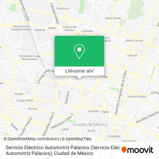 Mapa de Servicio Eléctrico Automotríz Palacios