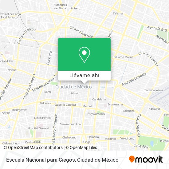 Mapa de Escuela Nacional para Ciegos