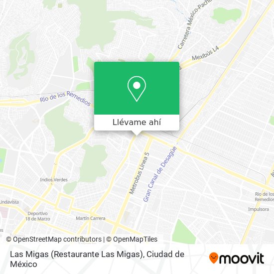 Mapa de Las Migas (Restaurante Las Migas)