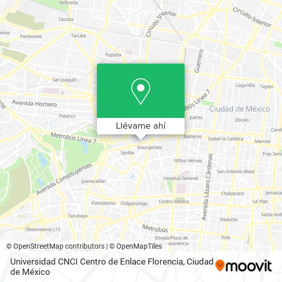 Mapa de Universidad CNCI Centro de Enlace Florencia
