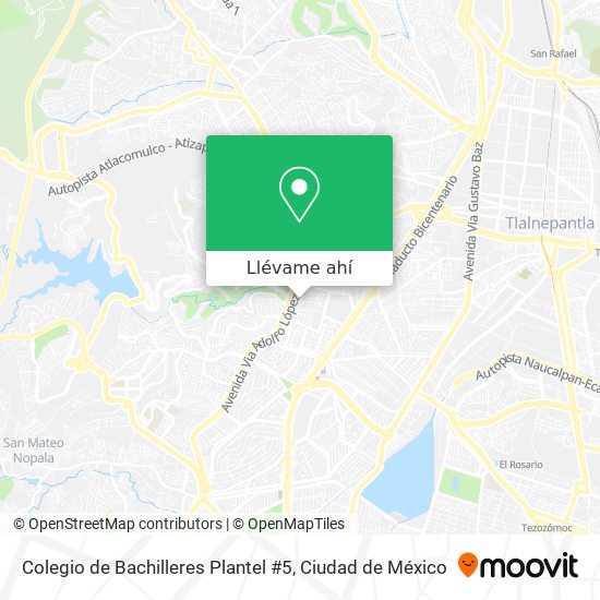 Mapa de Colegio de Bachilleres Plantel #5