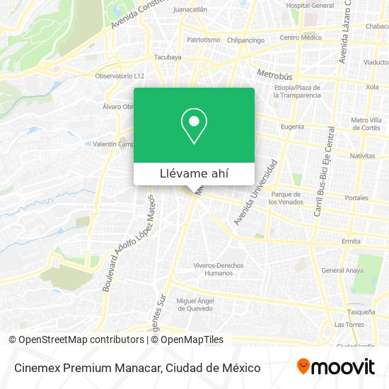 Mapa de Cinemex Premium Manacar