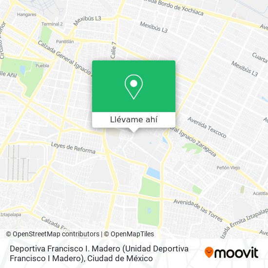 Mapa de Deportiva Francisco I. Madero (Unidad Deportiva Francisco I Madero)