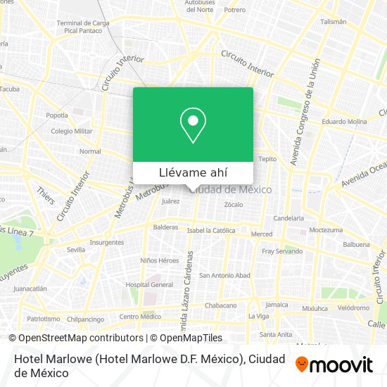 Mapa de Hotel Marlowe (Hotel Marlowe D.F. México)