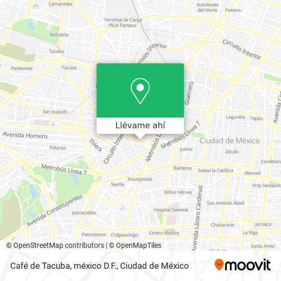 Mapa de Café de Tacuba, méxico D.F.