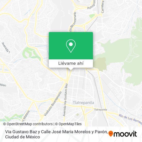 Mapa de Vía Gustavo Baz y Calle José María Morelos y Pavón