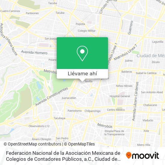 Mapa de Federación Nacional de la Asociación Mexicana de Colegios de Contadores Públicos, a.C.