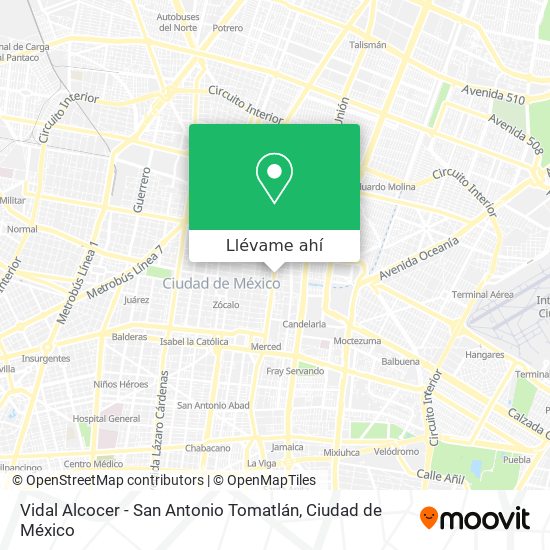 Mapa de Vidal Alcocer - San Antonio Tomatlán